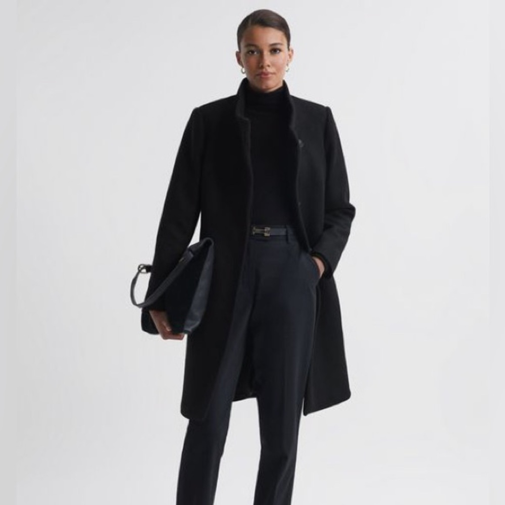 REISS Mia Wool Blend Mid Length Coat